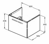 Ideal Standard i.Life B - Umývadlová skrinka 60x44x51 cm, 1 zásuvka, matná biela