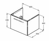 Ideal Standard i.Life B - Umývadlová skrinka 60x44x51 cm, 1 zásuvka, sivý matný kremeň