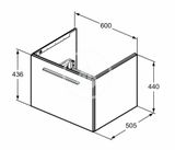 Ideal Standard i.Life B - Umývadlová skrinka 60x44x51 cm, 1 zásuvka, dub