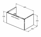 Ideal Standard i.Life B - Umývadlová skrinka 80x44x51 cm, 1 zásuvka, dub