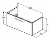 Ideal Standard i.Life B - Umývadlová skrinka 100x44x51 cm, 1 zásuvka, sivý matný kremeň
