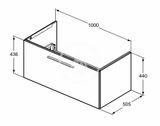 Ideal Standard i.Life B - Umývadlová skrinka 100x44x51 cm, 1 zásuvka, dub