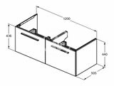 Ideal Standard i.Life B - Umývadlová skrinka 120x44x51 cm, 2 zásuvky, matná biela