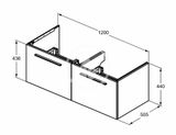 Ideal Standard i.Life B - Umývadlová skrinka 120x44x51 cm, 2 zásuvky, dub
