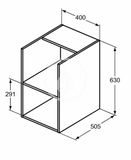 Ideal Standard i.Life B - Bočná skrinka, 40x63x51 cm, otvorená, dub
