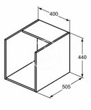 Ideal Standard i.Life B - Bočná skrinka, 40x44x51 cm, otvorená, biela