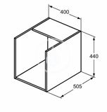 Ideal Standard i.Life B - Bočná skrinka, 40x44x51 cm, otvorená, dub