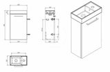 kielle Vega - Skrinka s umývadielkom, 40x68x22 cm, lesklá biela