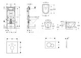 Geberit Duofix - Set predstenovej inštalácie, klozetu Oudee a dosky softclose, tlačidlo Sigma01, lakovaný matný chróm