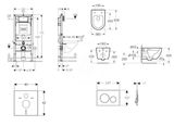 Geberit Duofix - Set predstenovej inštalácie, klozetu Oudee a dosky softclose, tlačidlo Sigma20, biela/chróm