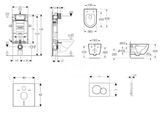 Geberit Kombifix - Set predstenovej inštalácie, klozetu Oudee a dosky softclose, tlačidlo Sigma01, lesklý chróm