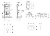 Geberit Duofix - Set predstenovej inštalácie, klozetu Oudee a dosky softclose, tlačidlo Sigma30, chróm