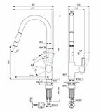 Ideal Standard Gusto - Drezová batéria s výsuvnou koncovkou, chróm