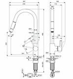 Ideal Standard Gusto - Drezová batéria s výsuvnou spŕškou, chróm