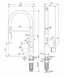 Ideal Standard Gusto - Drezová batéria s flexibilným ramenom a spŕškou, Magnetic Grey/čierna