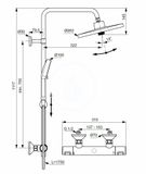 Ideal Standard CeraTherm - Sprchový set s termostatom, priemer 26 cm, 2 prúdy, hodvábna čierna