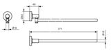 Ideal Standard IOM - Držiak uteráka, otočný, dĺžka 37 cm, hodvábna čierna