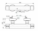 Ideal Standard ALU+ - Termostatická sprchová batéria, strieborná