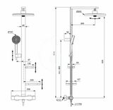 Ideal Standard ALU+ - Sprchový set s termostatom, priemer 26 cm, 2 prúdy, strieborná