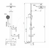 Ideal Standard ALU+ - Sprchový set s batériou, priemer 26 cm, 2 prúdy, rosé