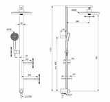 Ideal Standard ALU+ - Sprchový set bez batérie, priemer 26 cm, 2 prúdy, strieborná