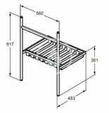 Ideal Standard Conca - Kovový podstavec na umývadlo 60 cm, hodvábna čierna