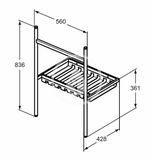 Ideal Standard Conca - Kovový podstavec na umývadlo 60 cm, hodvábna čierna