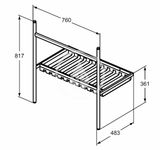 Ideal Standard Conca - Kovový podstavec na umývadlo 80 cm, hodvábna čierna