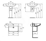 Ideal Standard i.Life B - Umývadlo 65x48 cm, s prepadom, otvor na batériu, SmartGuard, biela