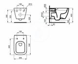 Ideal Standard i.Life B - Závesné WC, zadný odpad, RimLS+, lesklá sivá