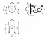 Ideal Standard i.Life B - Závesné WC, zadný odpad, RimLS+, SmartGuard, biela