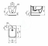 Ideal Standard i.Life B - Závesný bidet, otvor pre batériu, lesklá sivá