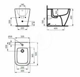 Ideal Standard i.Life B - Stojaci bidet, otvor na batériu, lesklá sivá