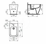 Ideal Standard i.Life B - Stojaci bidet, otvor na batériu, SmartGuard, biela