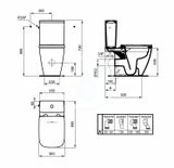 Ideal Standard i.Life B - Stojace WC s bidetovou funkciou, zadný odpad, RimLS+, biela