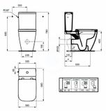 Ideal Standard i.Life B - WC kombi misa, vario odpad, RimLS+, lesklá sivá