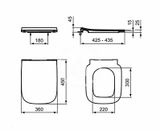 Ideal Standard i.Life B - WC doska, SoftClose, lesklá sivá