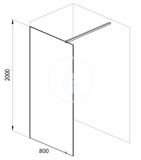 Ravak Walk-In - Sprchová stena Walk-in Wall, 80x200 cm, biela/číre sklo