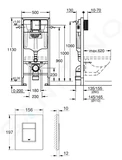 Grohe Solido+ - Predstenová inštalácia na závesné WC, ovládacie tlačidlo Even, chróm