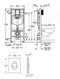 Grohe Solido+ - Predstenová inštalácia na závesné WC, ovládacie tlačidlo Štart, chróm