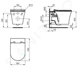 Ideal Standard La Dolce Vita - Závesné WC, AquaBlade, biela