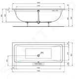 Ideal Standard La Dolce Vita - Vaňa 180x80 cm, vrátane nožičiek, biela