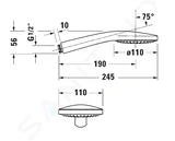 Duravit Sprchy - Sprchová hlavica, MinusFlow, matná čierna