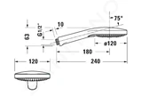 Duravit Sprchy - Sprchová hlavica, 3 prúdy, MinusFlow, zlatá