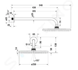 Duravit Sprchy - Hlavová sprcha, priemer 25 cm, MinusFlow, chróm