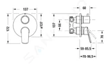 Duravit DuraStyle Basic - Batéria pod omietku, na 2 spotrebiče, s telesom, chróm