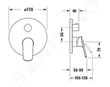 Duravit DuraStyle Basic - Batéria pod omietku, na 2 spotrebiče, chróm