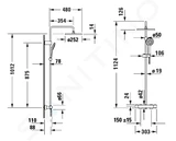 Duravit Sprchy - Sprchový set s termostatom, priemer 25 cm, 3 prúdy, zlatá