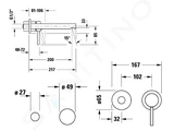 Duravit Circle - Umývadlová batéria pod omietku, 2-otvorová inštalácia, chróm