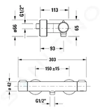 Duravit  - Termostatická sprchová batéria, chróm